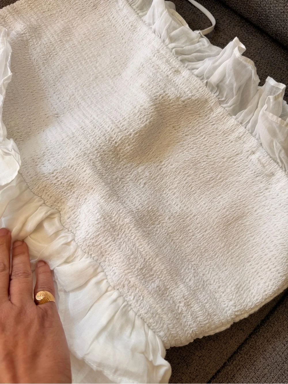 JCREW Size L Ravenna Dress in Ramie White